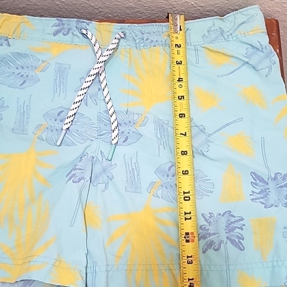 THE RAIL MEN'S SWIM TRUNKS HAWAIIAN ELASTIC DRAWSTRING WAIST NETTING GREEN SZ M - Picture 7 of 8